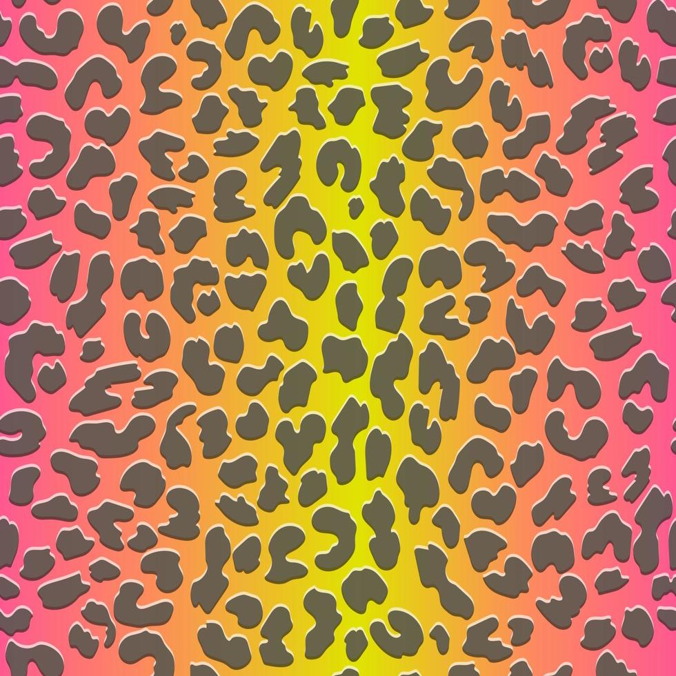 Neon leopard seamless pattern. Bright colored spotted background. Vector animal print.