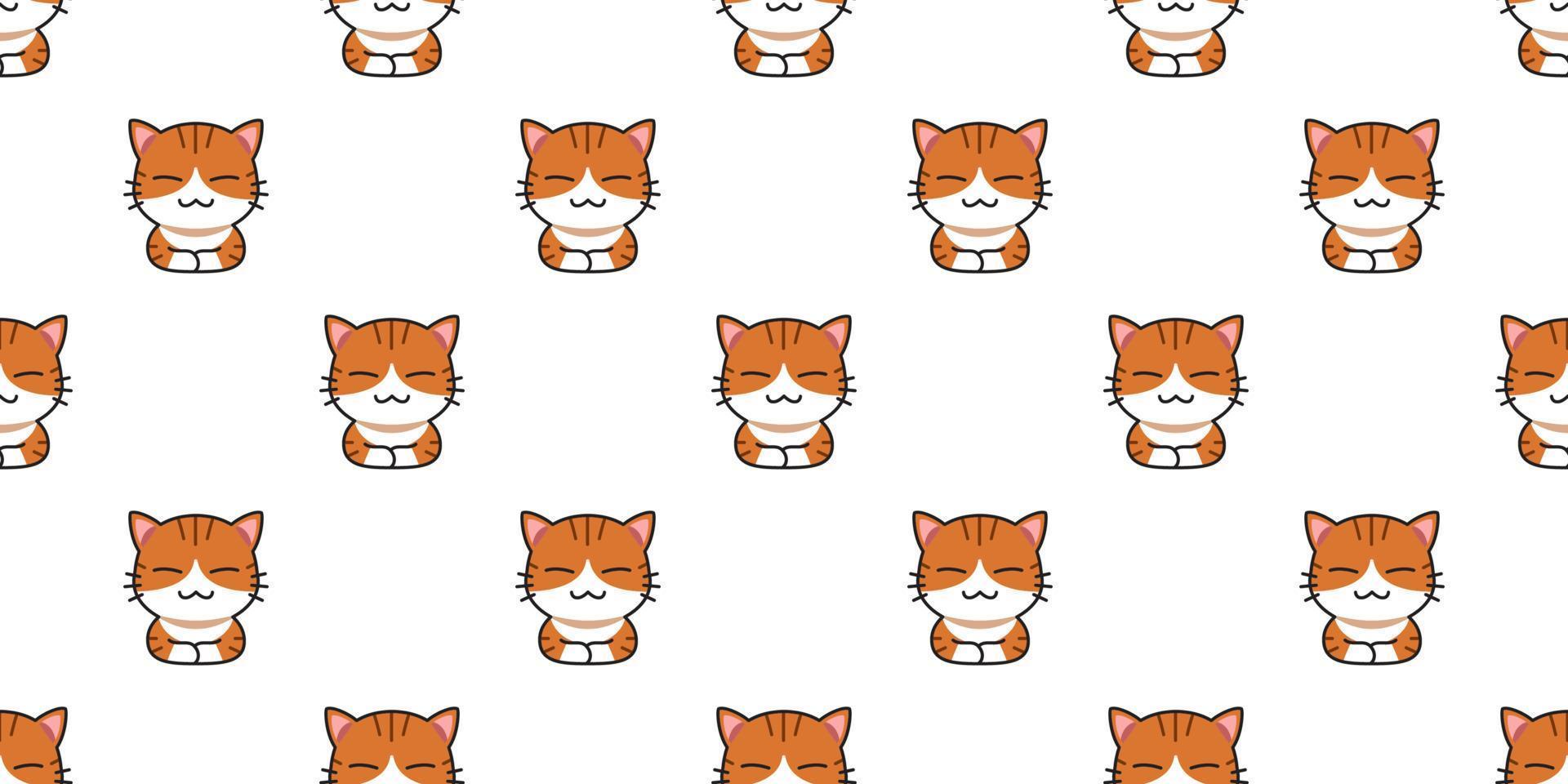 Vector cartoon character cat seamless pattern background