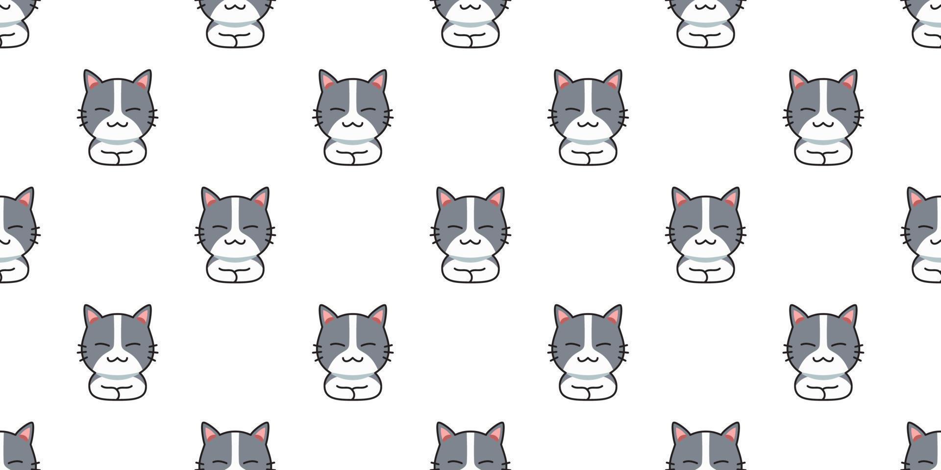 Cartoon cat seamless pattern background vector