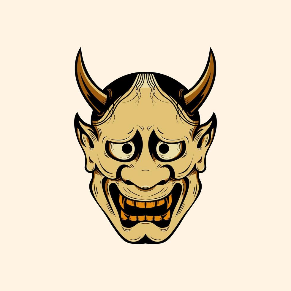 Oni japanese devil mask vector