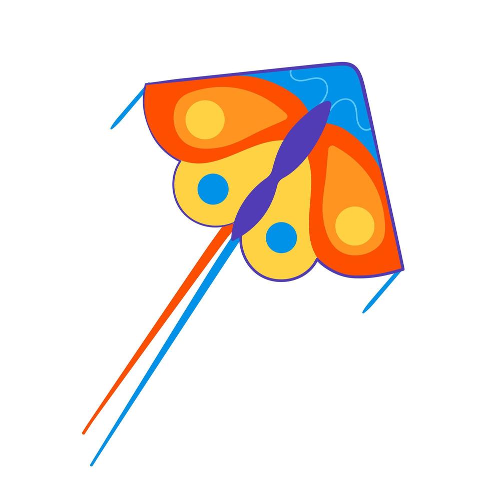 Vector illustration kites on white isolated background