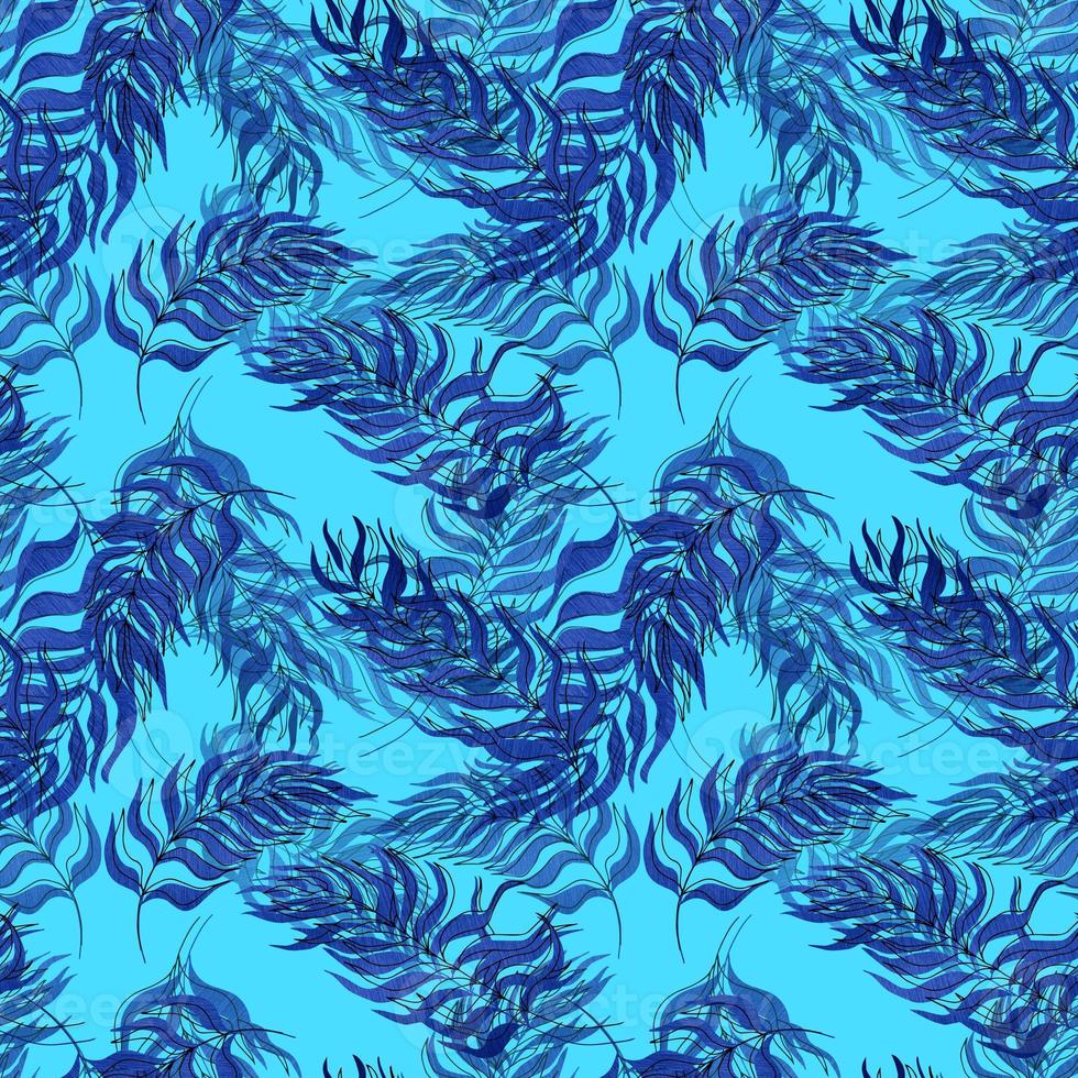 seamless pattern  palm tree leaves gold leaves and contours on background. For textiles, packaging, fabrics, wallpapers, backgrounds, invitations. Summer tropics photo