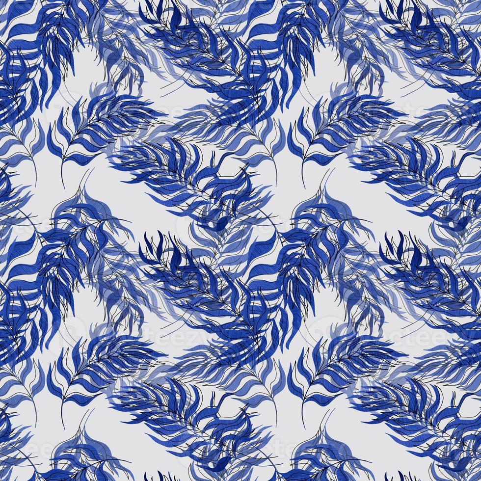 seamless pattern  palm tree leaves gold leaves and contours on background. For textiles, packaging, fabrics, wallpapers, backgrounds, invitations. Summer tropics photo