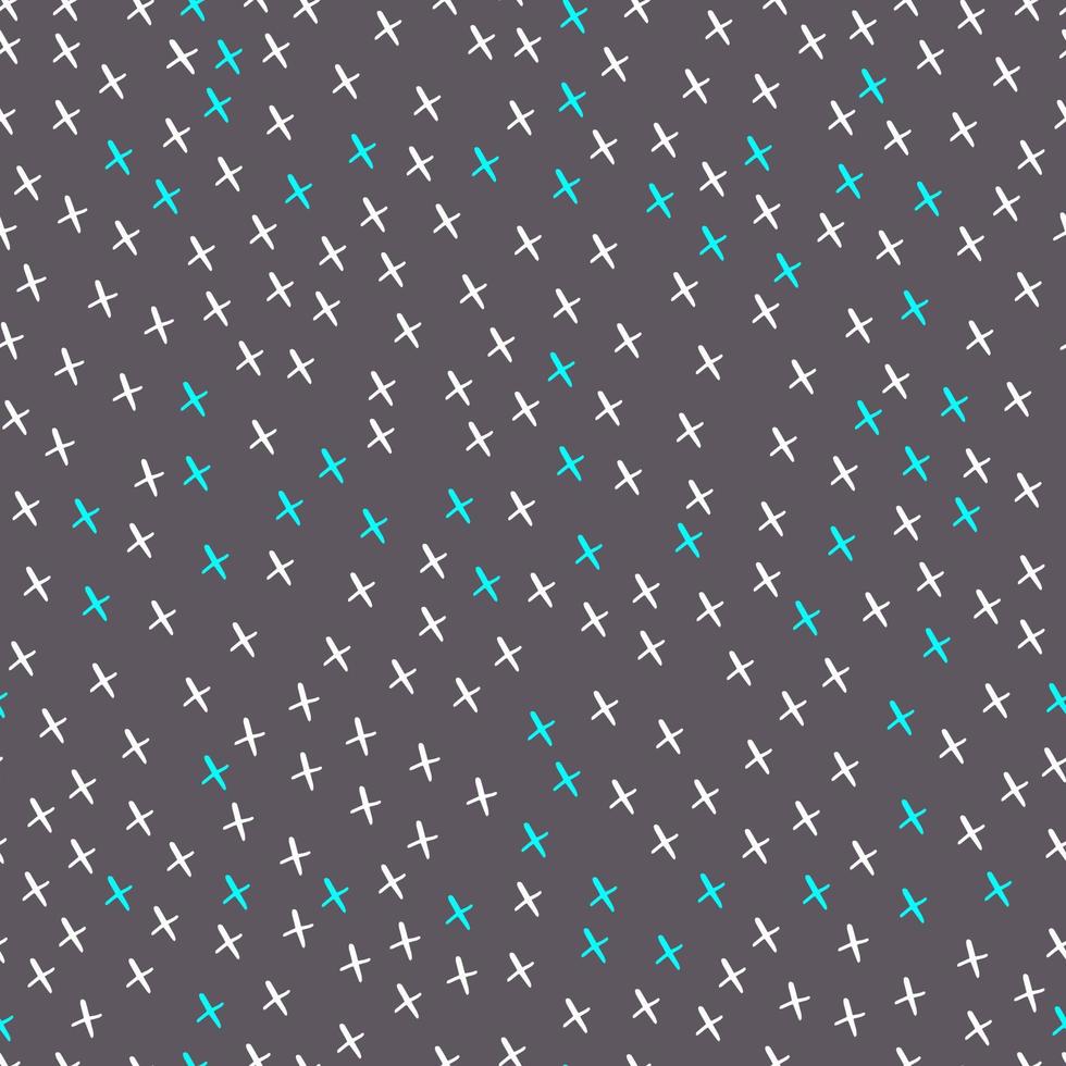 Vector de patrones sin fisuras cruces irregulares x sobre un fondo