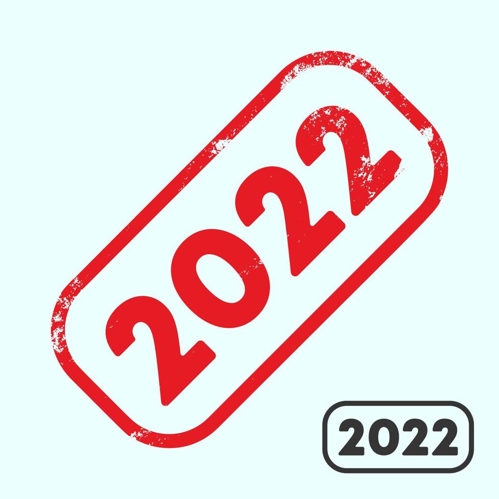 The 2022 year rubber stamp with grunge texture and clean design. Vector illustration.