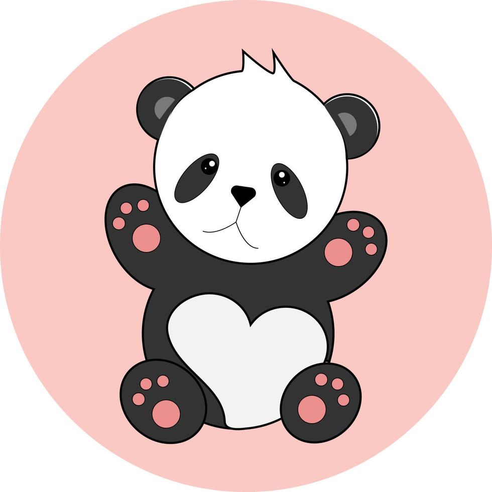 lindo, panda, animal, iconos, y, símbolos vector