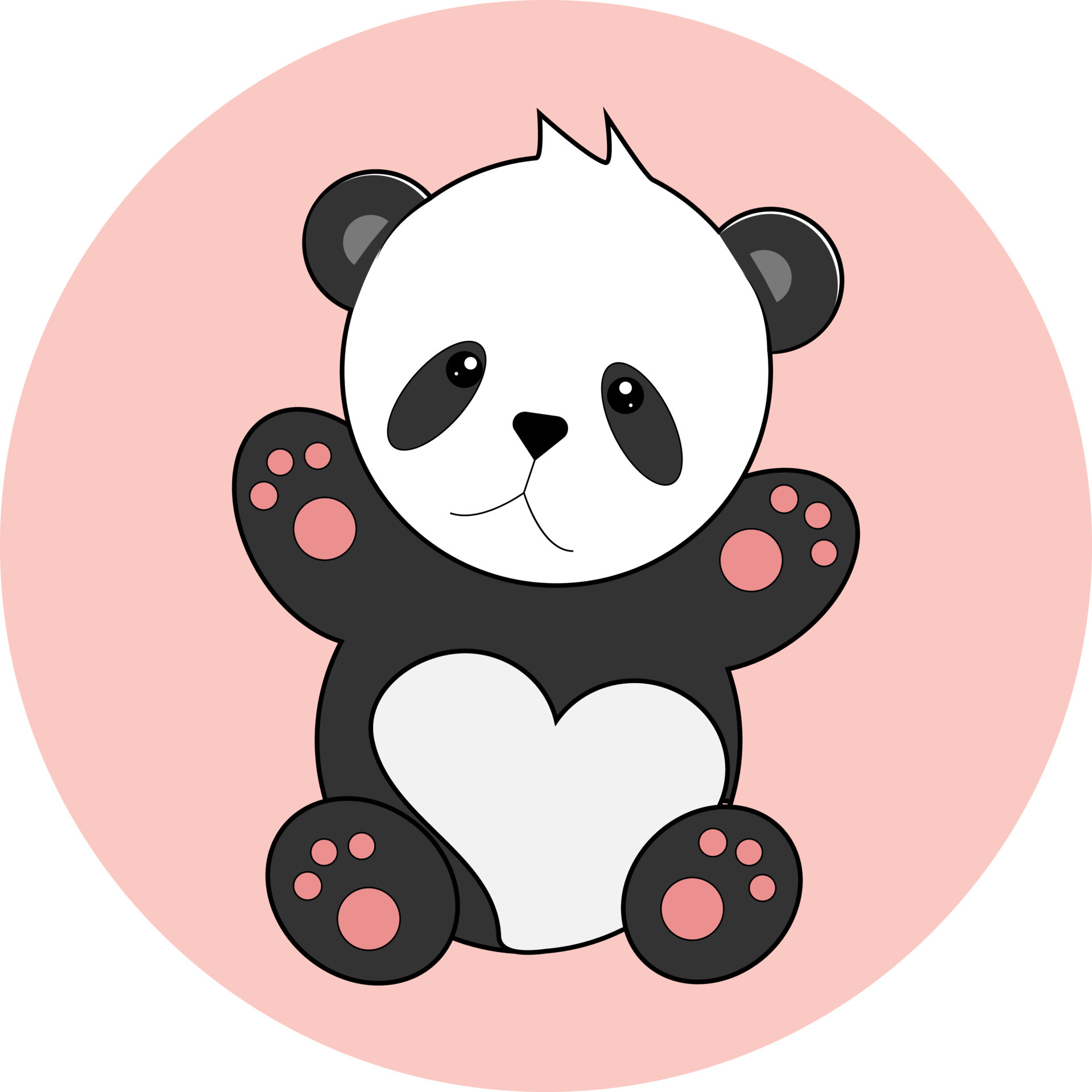 Kawaii Panda Bear Animal Icon Over White Background. Vector Illustration  Royalty Free SVG, Cliparts, Vectors, and Stock Illustration. Image 76666952.