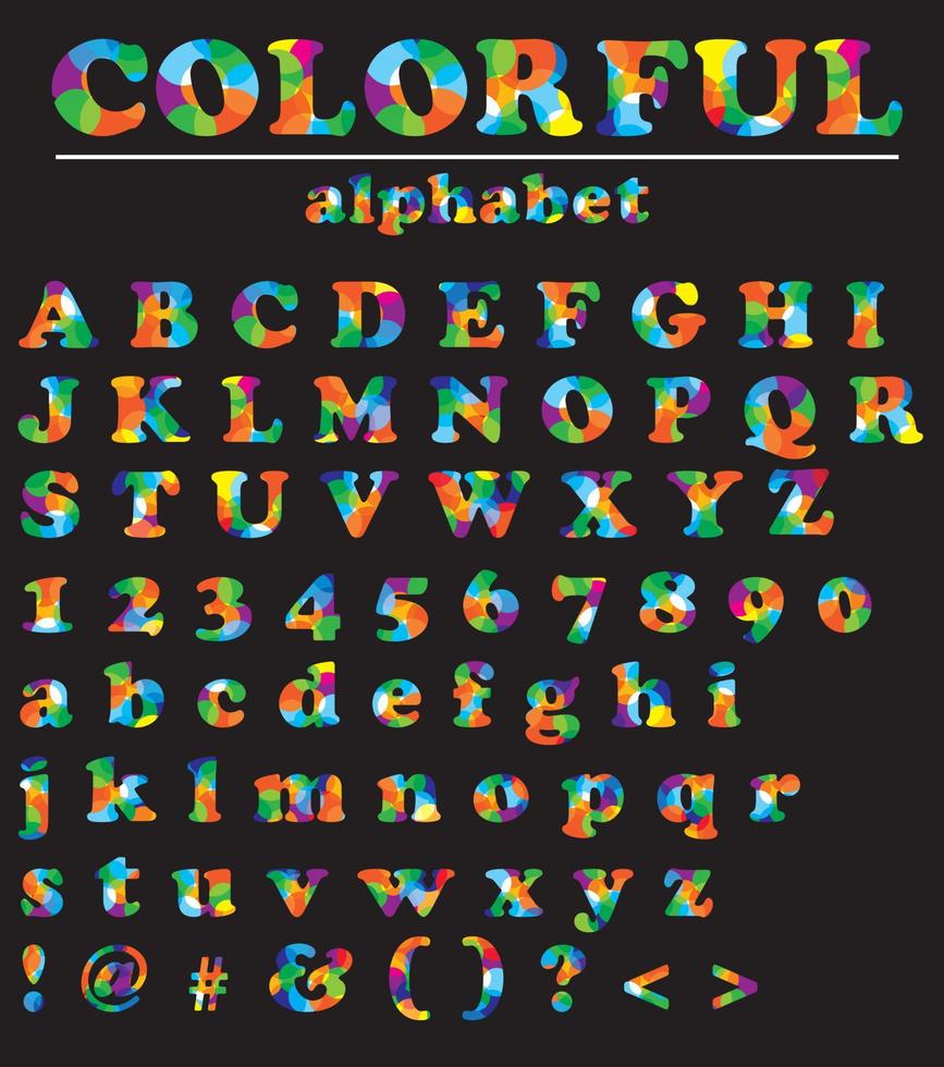 Modern and colorful vector fonts