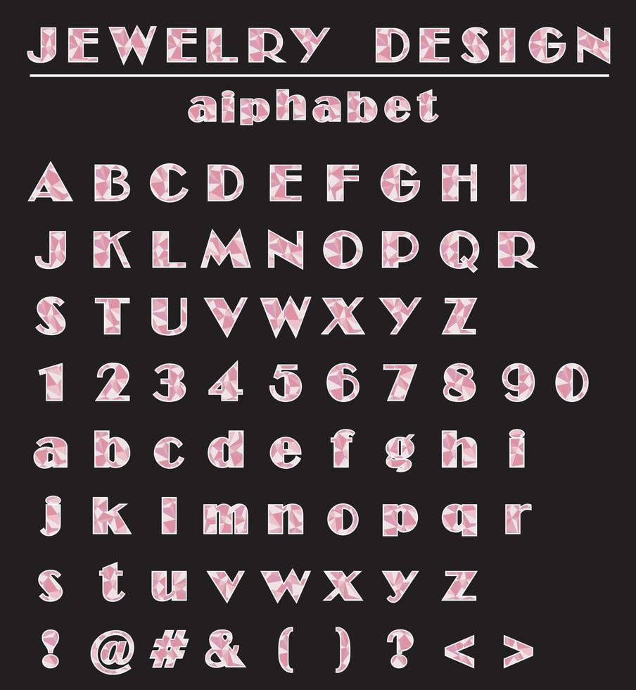 diamonds and jewelry vector font