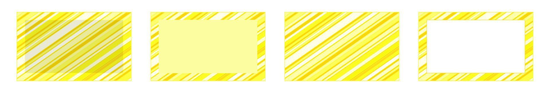 set of yellow striped frames and yellow striped backgrounds with white rectangles .copy space vector