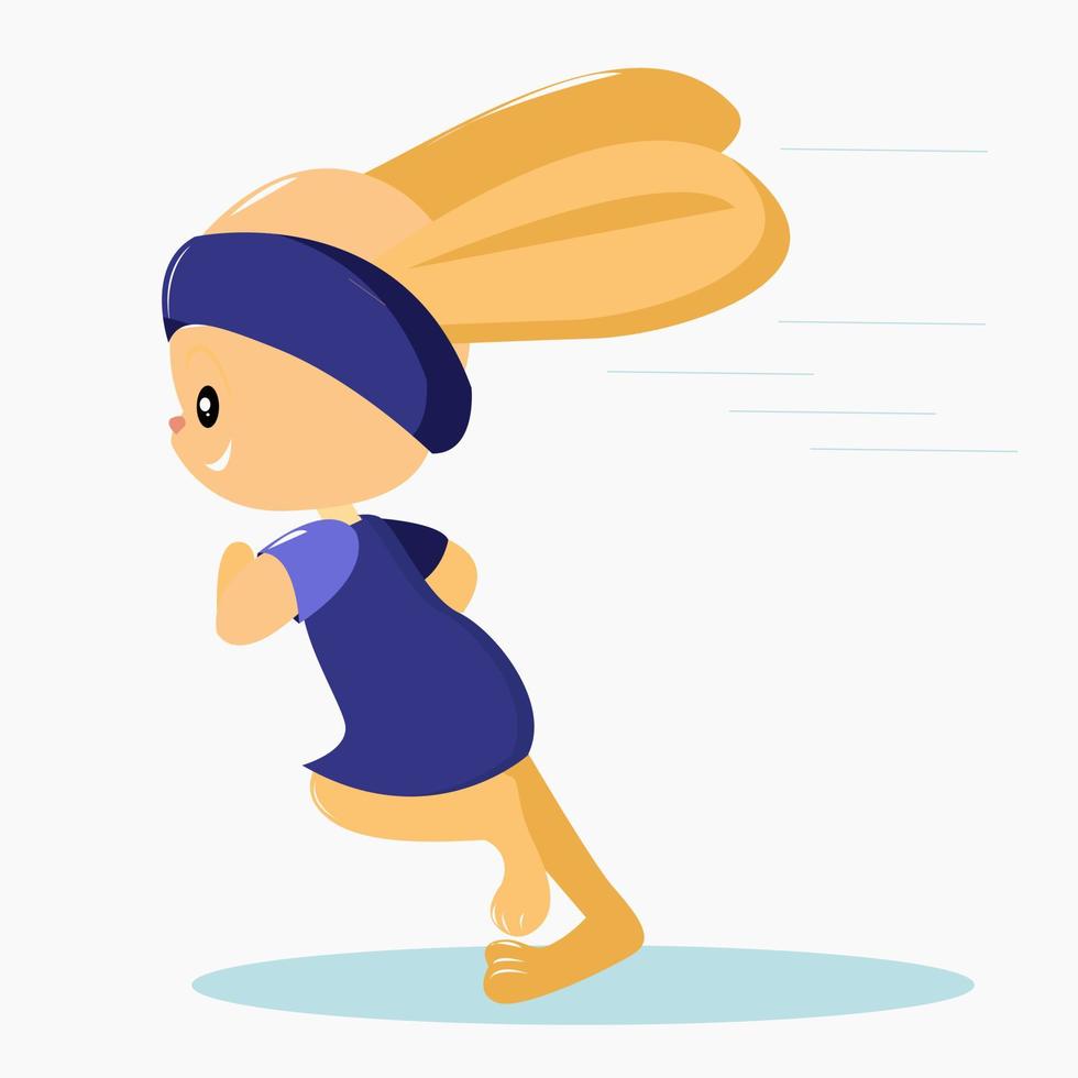 Bunny athlete runs with a bandage on his head vector