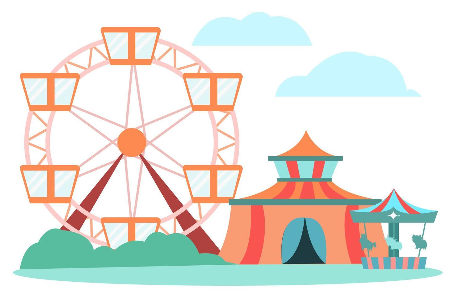 Amusement park for children and adults vector