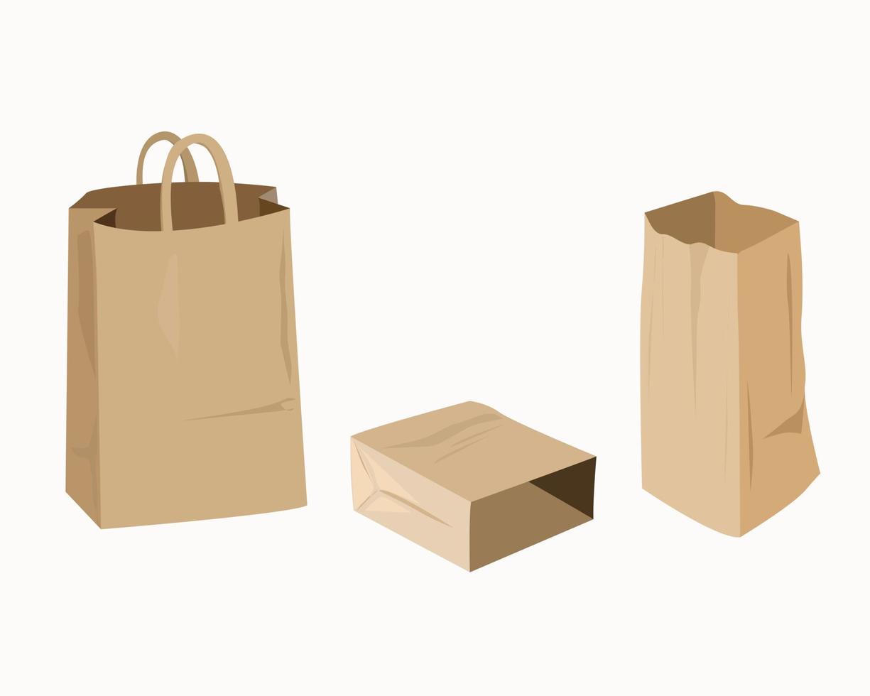 Paper bags for food are eco-friendly and safe vector