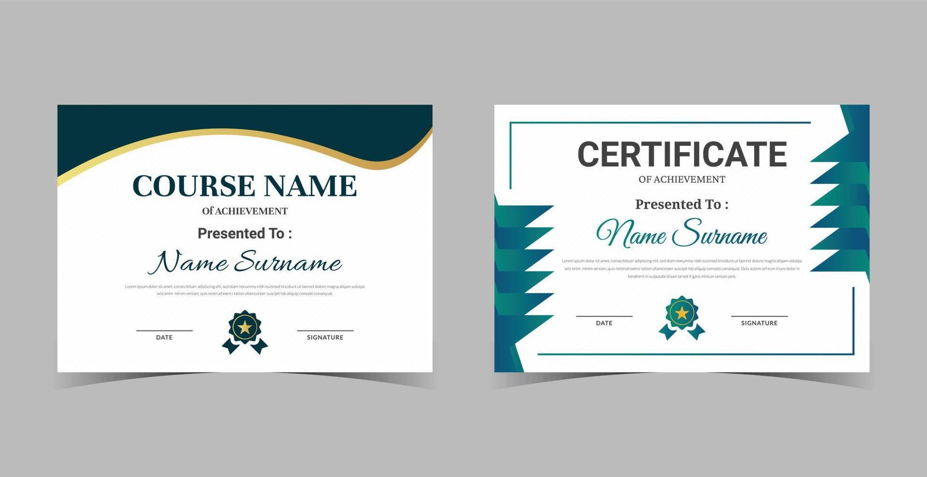 Certificate of Appreciation template, certificate of achievement, awards diploma template vector