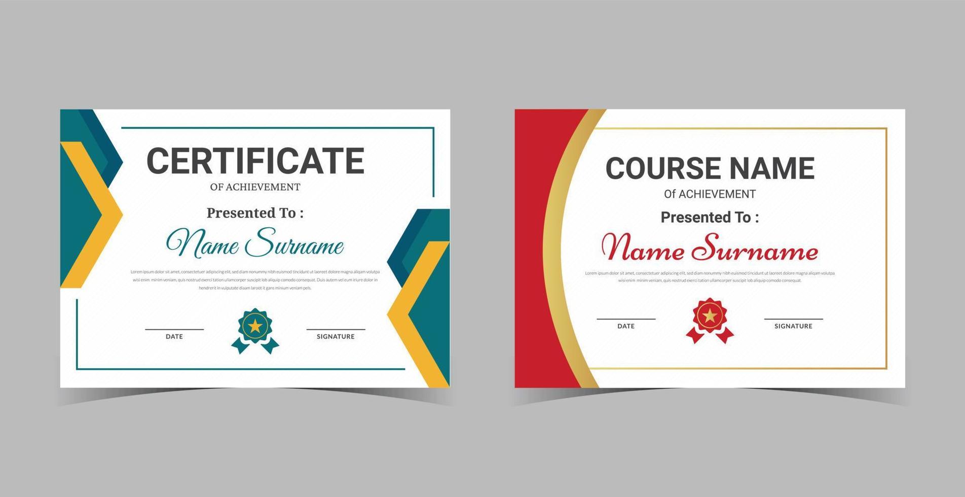 Certificate of Appreciation template, certificate of achievement, awards diploma template vector