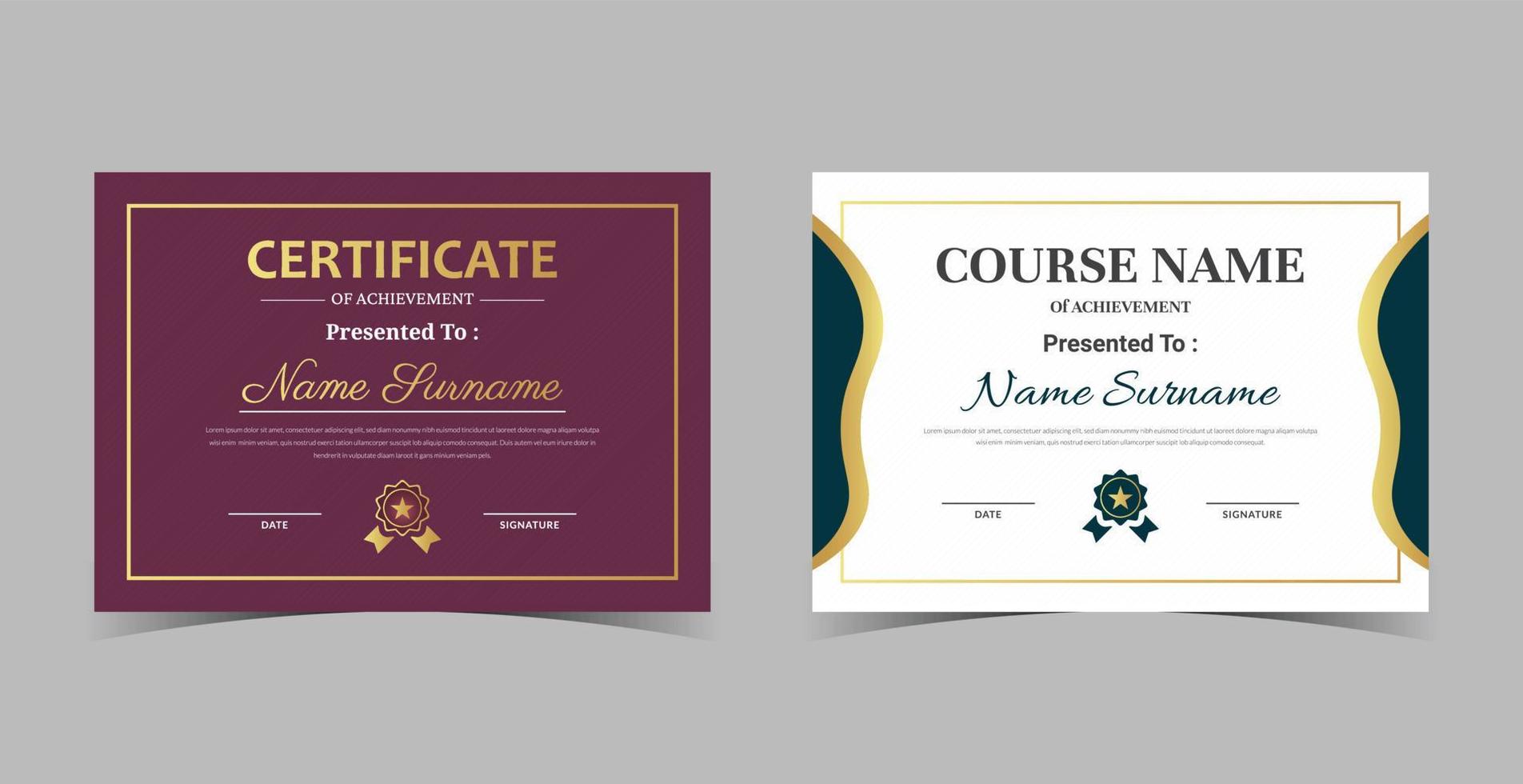 Certificate of Appreciation template, certificate of achievement, awards diploma template vector