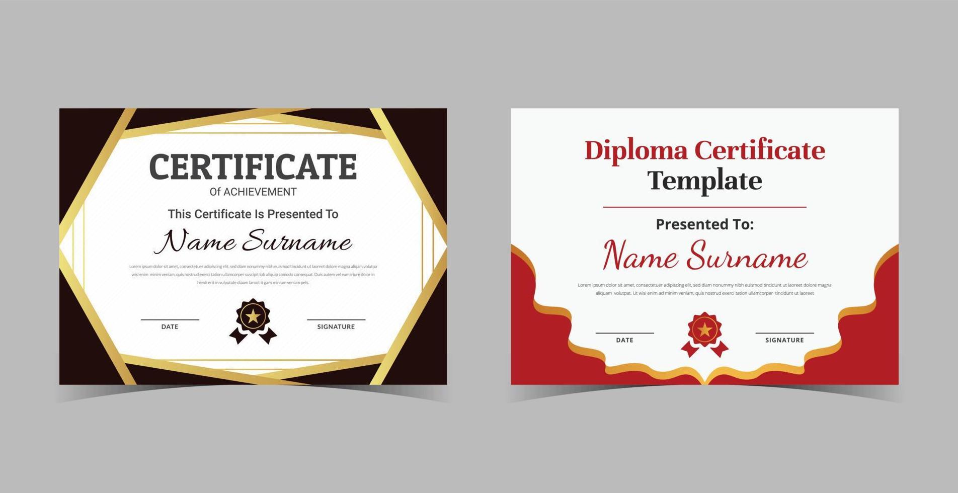 Certificate of Appreciation template, certificate of achievement, awards diploma template vector