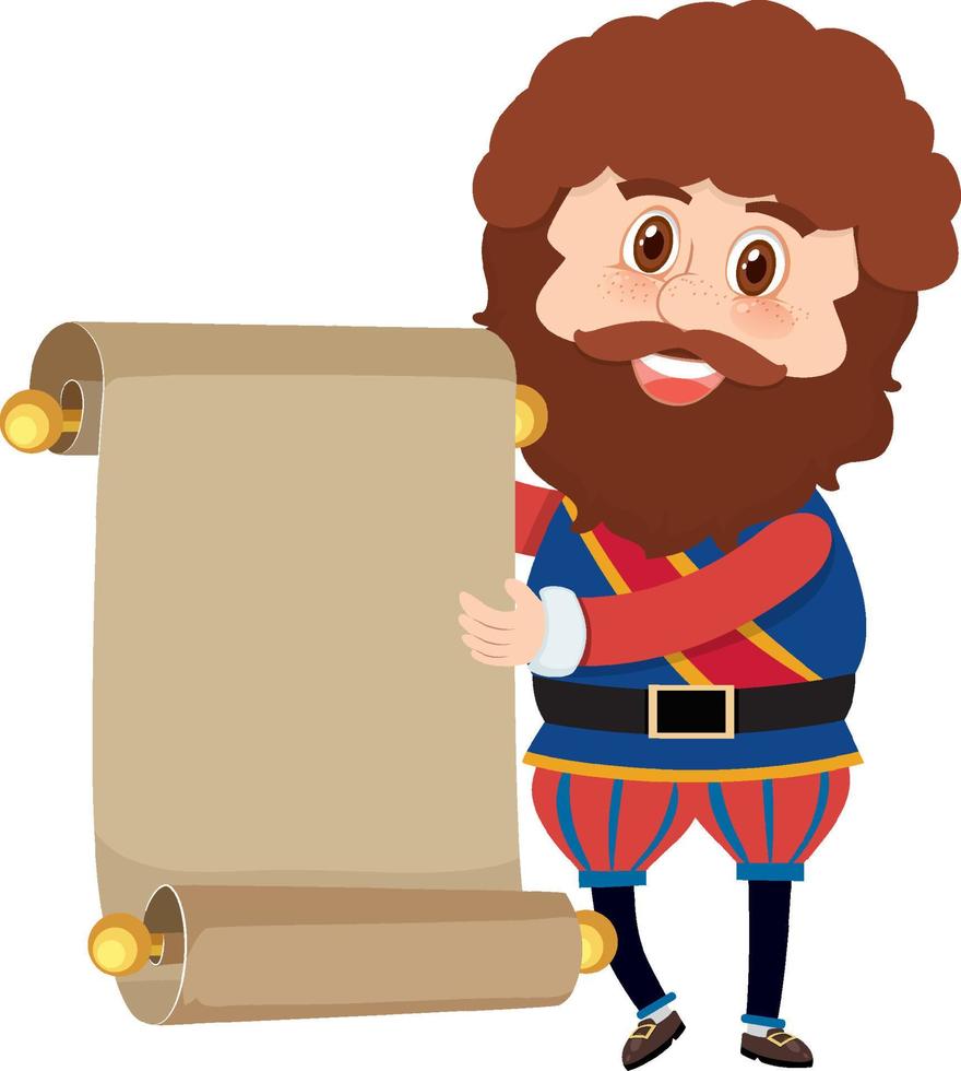 Medieval paper roll template vector