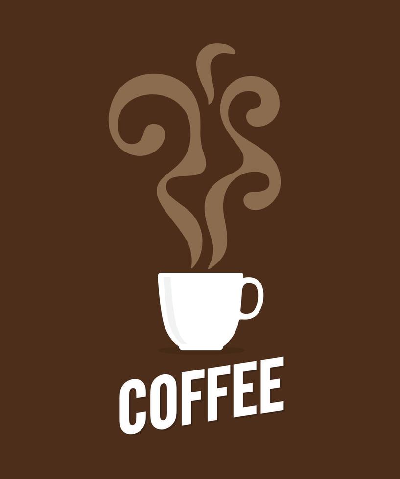 taza de café con humo flotando hacia arriba. diseño de banner de cartel. ilustración vectorial vector