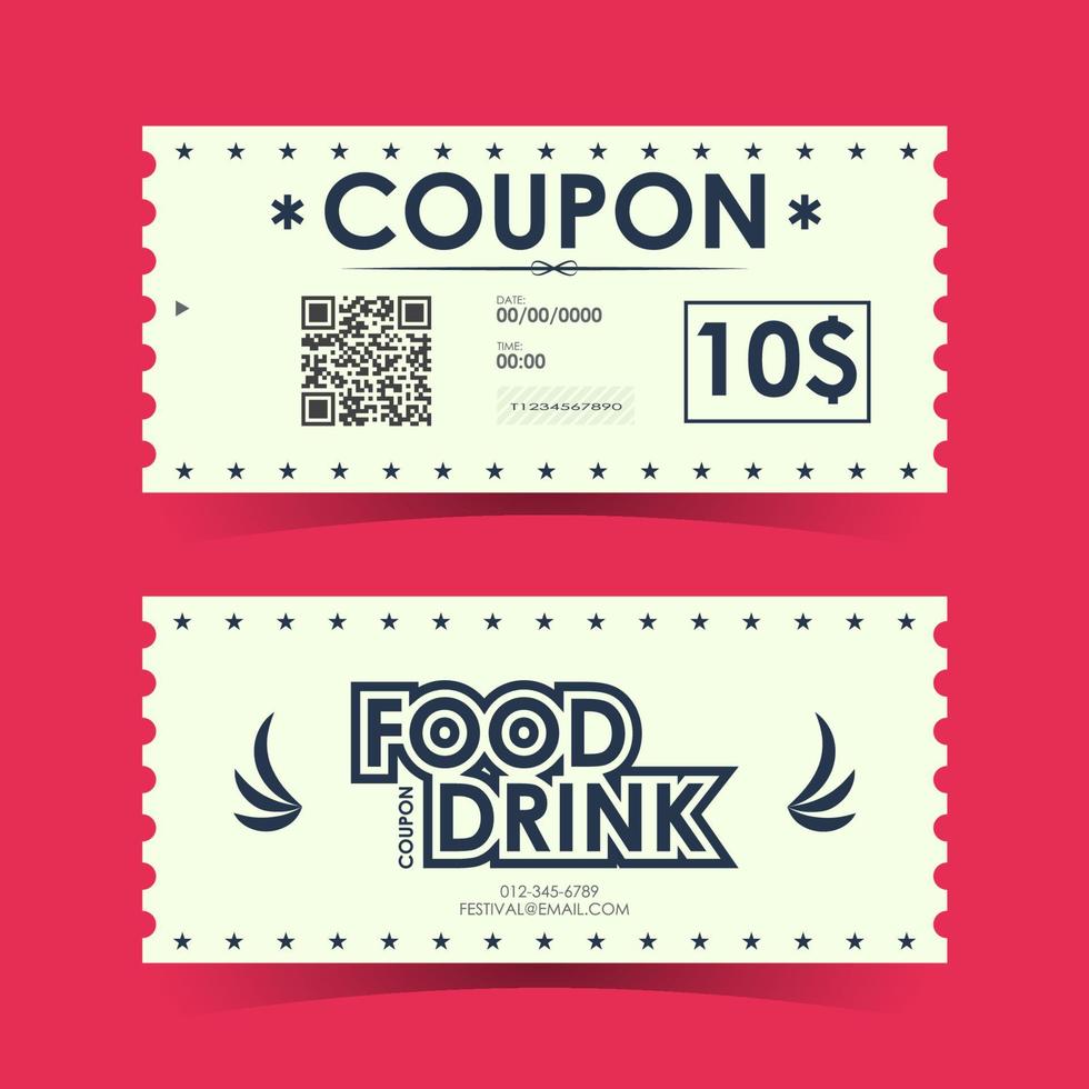 Coupon Ticket Card. Element Template for Design. Vector illustration
