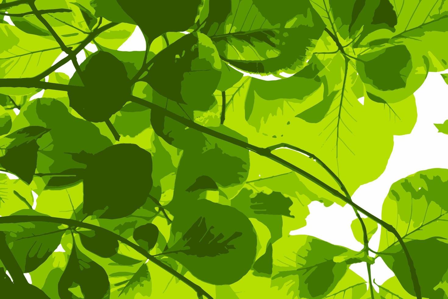 Fresh Green Leaves. Natural Background. Vector illustration