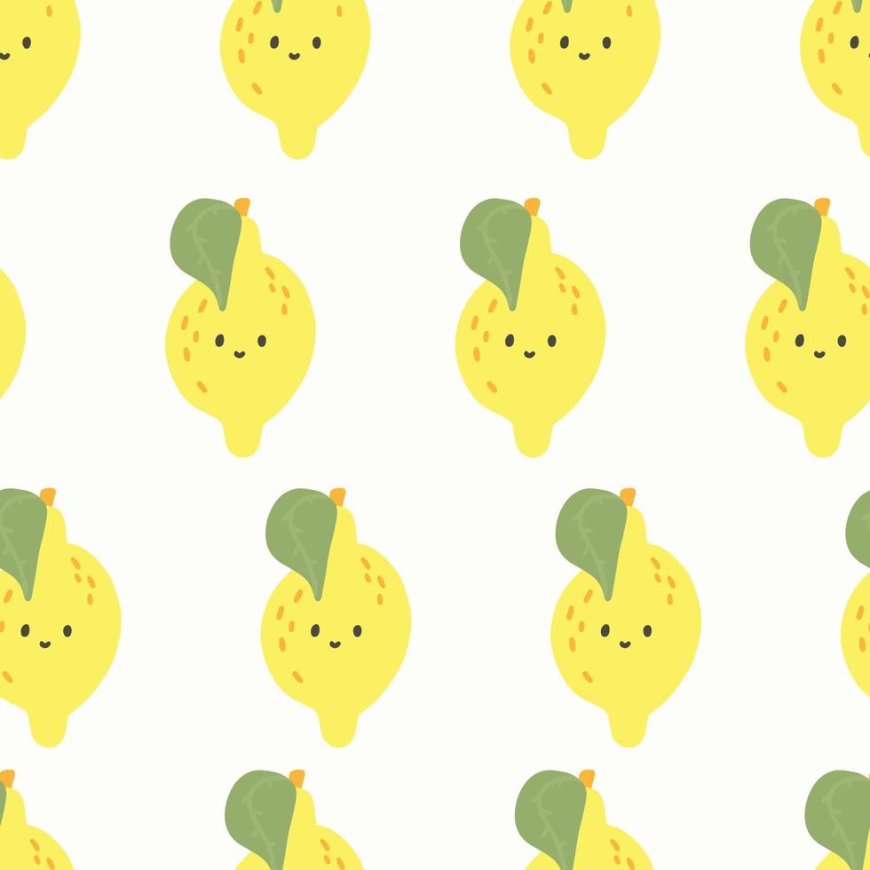 seamless pattern with lemon in hand drawing style vector