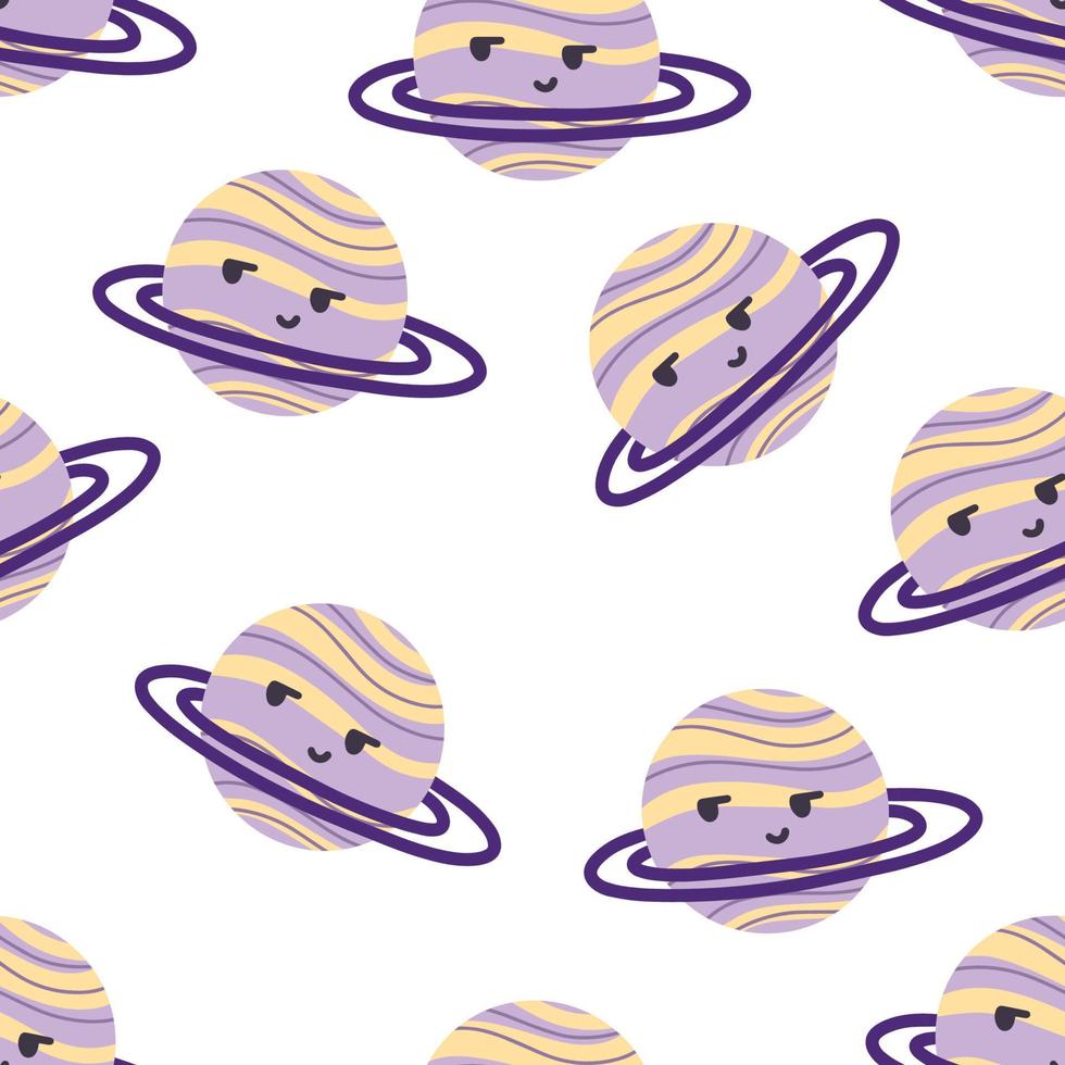 seamless pattern with planet in hand drawing style vector