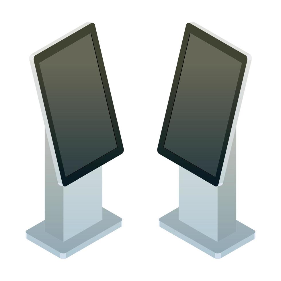 Realistic vector interactive information kiosk, terminal, stand