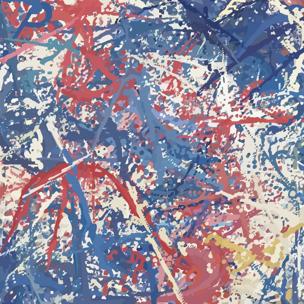 salpicaduras de pintura desordenada roja, blanca y azul vector