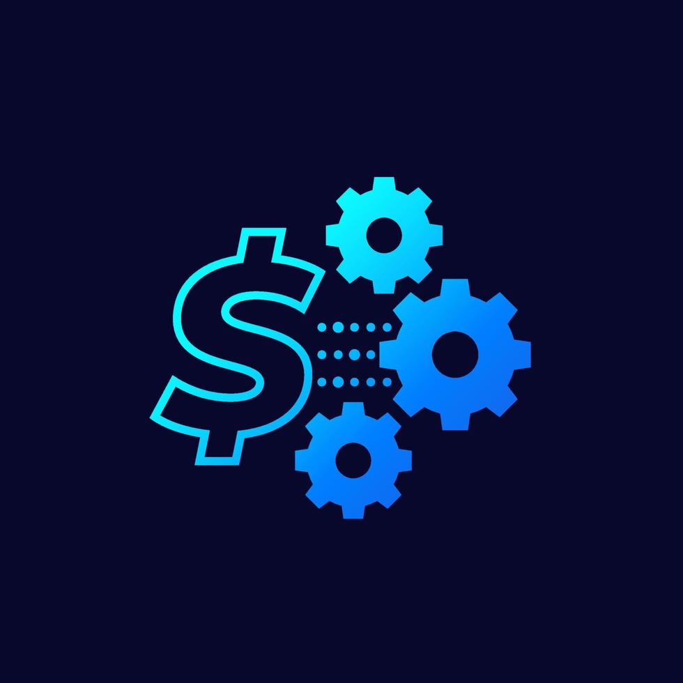 cost optimization, expenses reduction, vector icon with gears