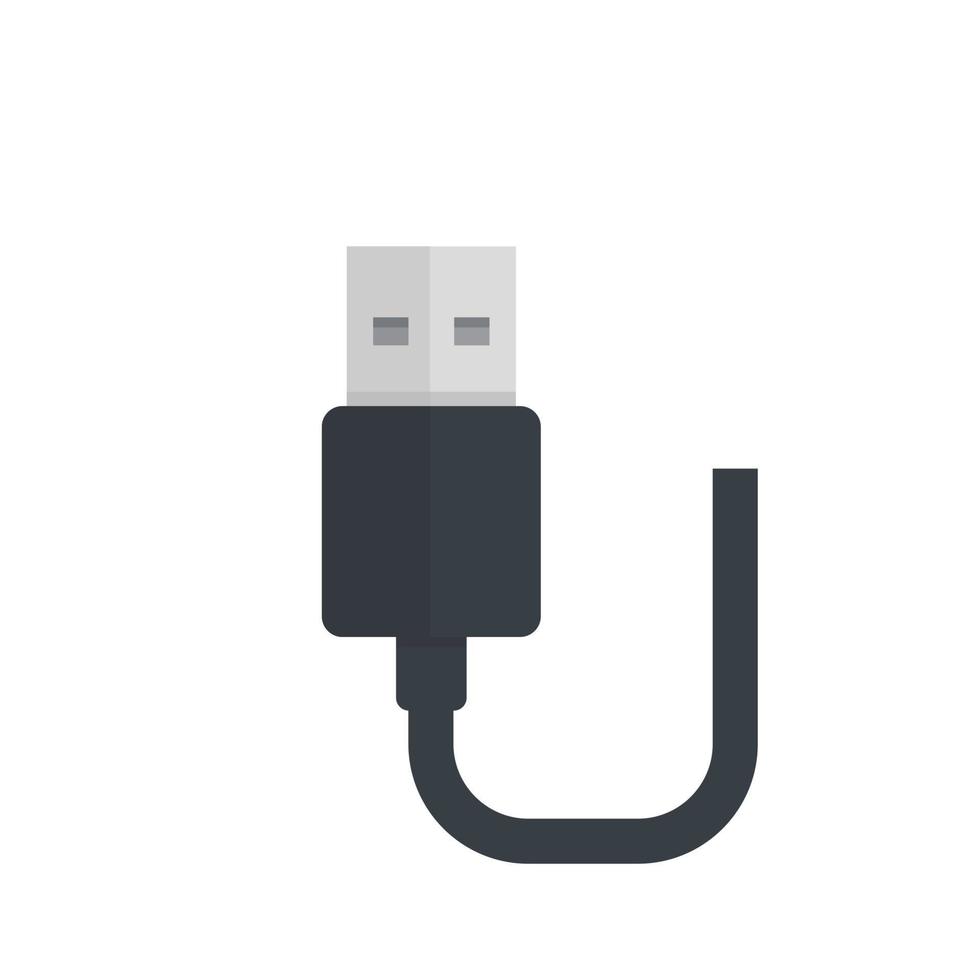 usb plug vector illustration, flat style