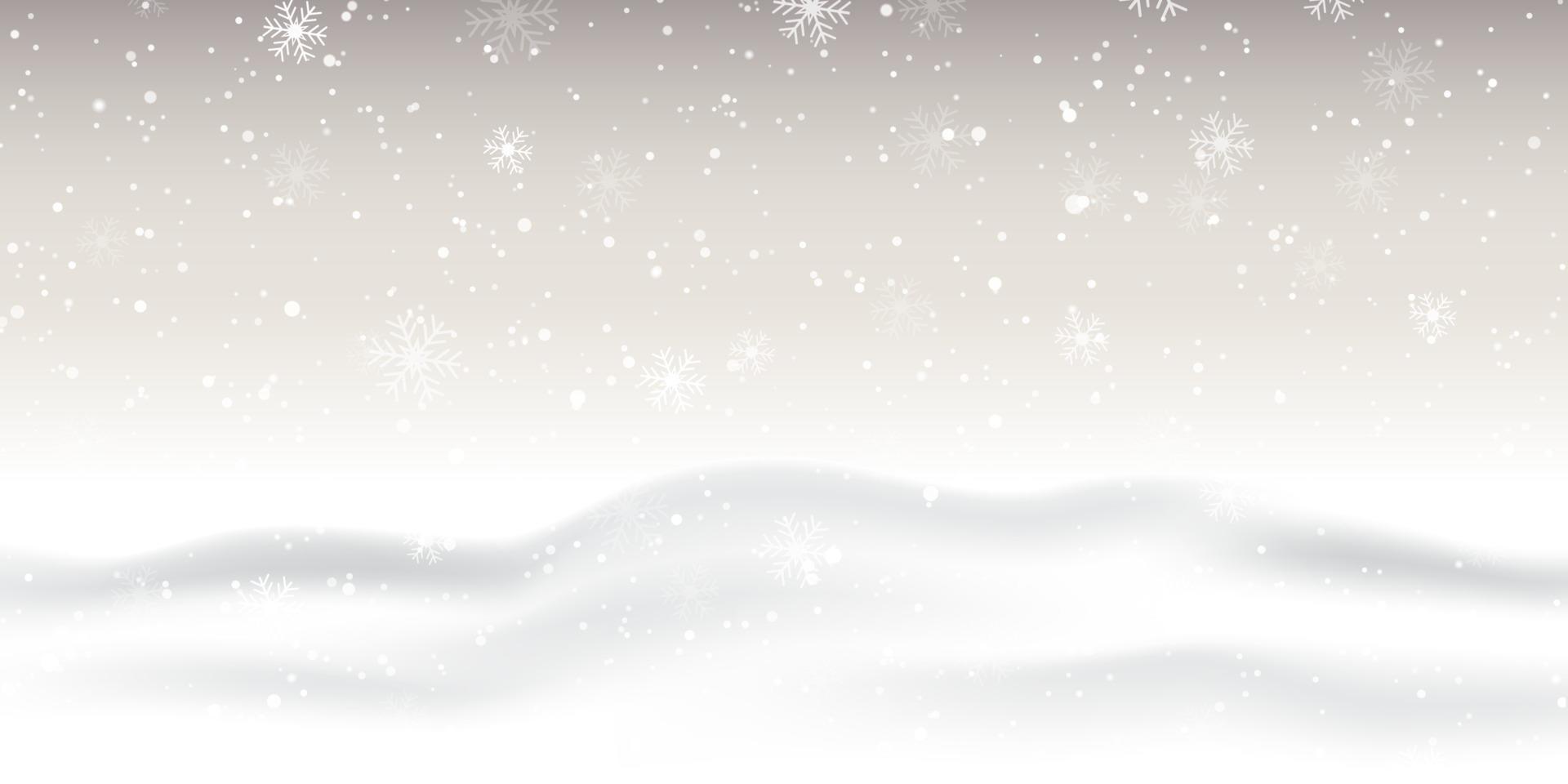 Christmas snowy landscape banner vector