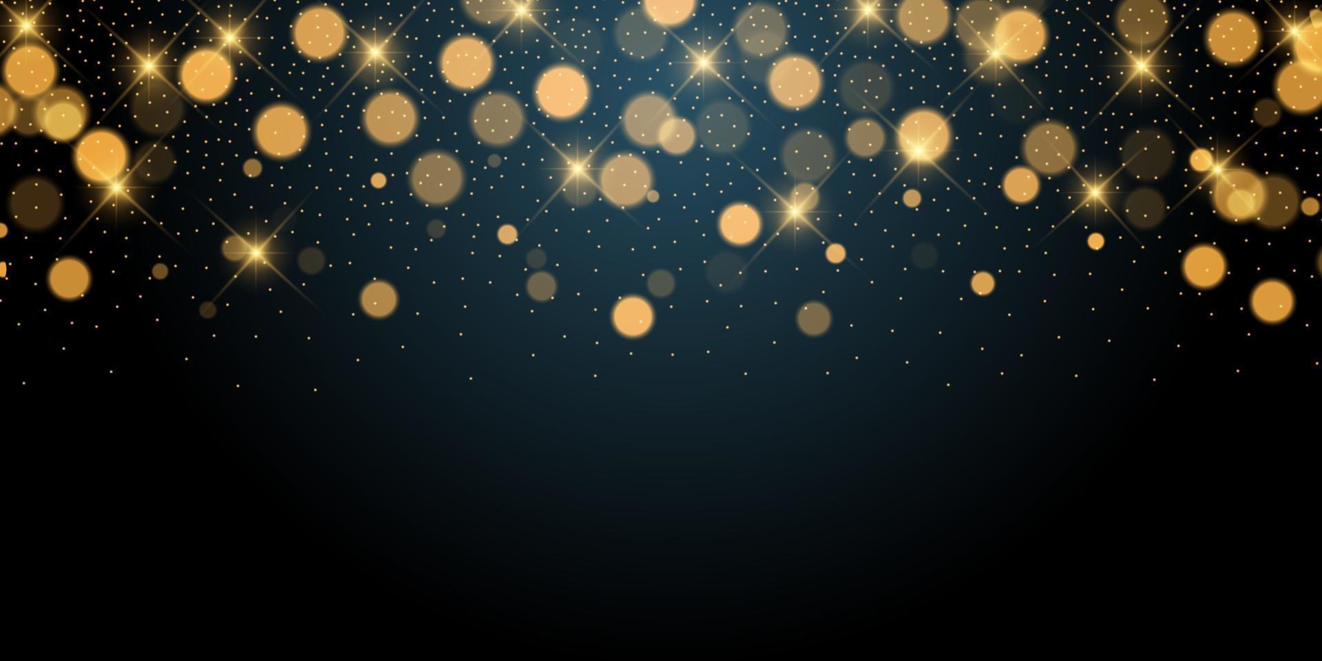 christmas background of sparkling bokeh lights vector