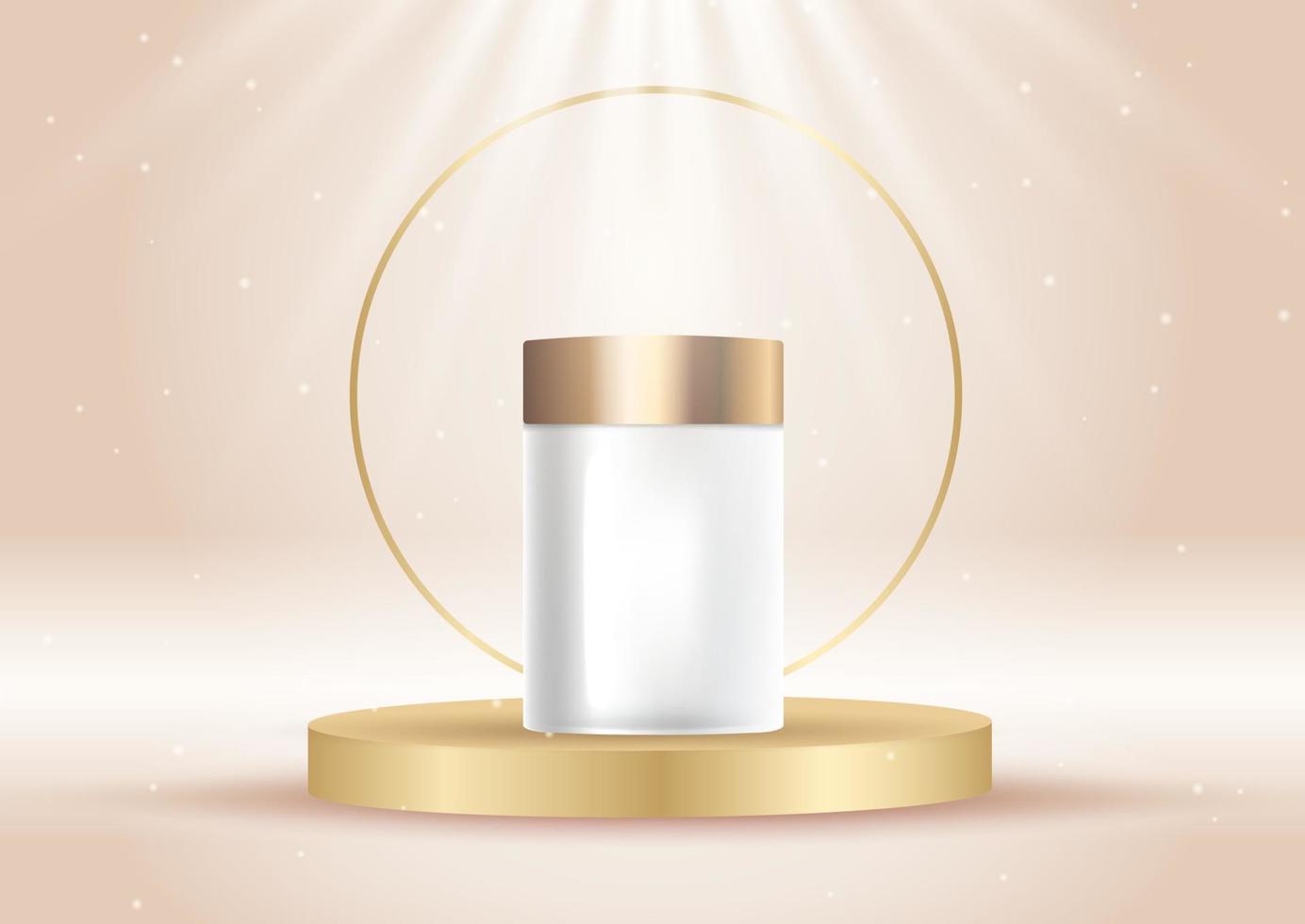 product display background with blank cosmetic bottle vector