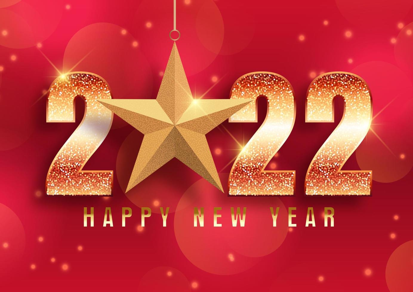red and gold happy new year background vector