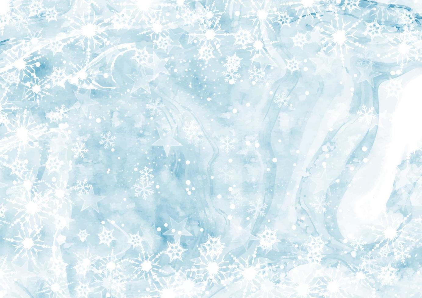 Christmas background with a hand painted snowflake design vector