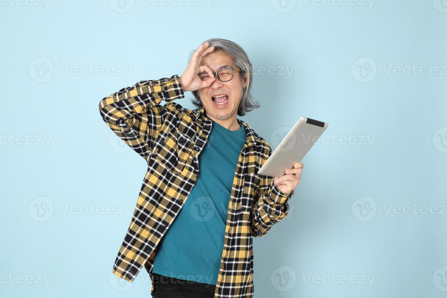 hombre de azul foto