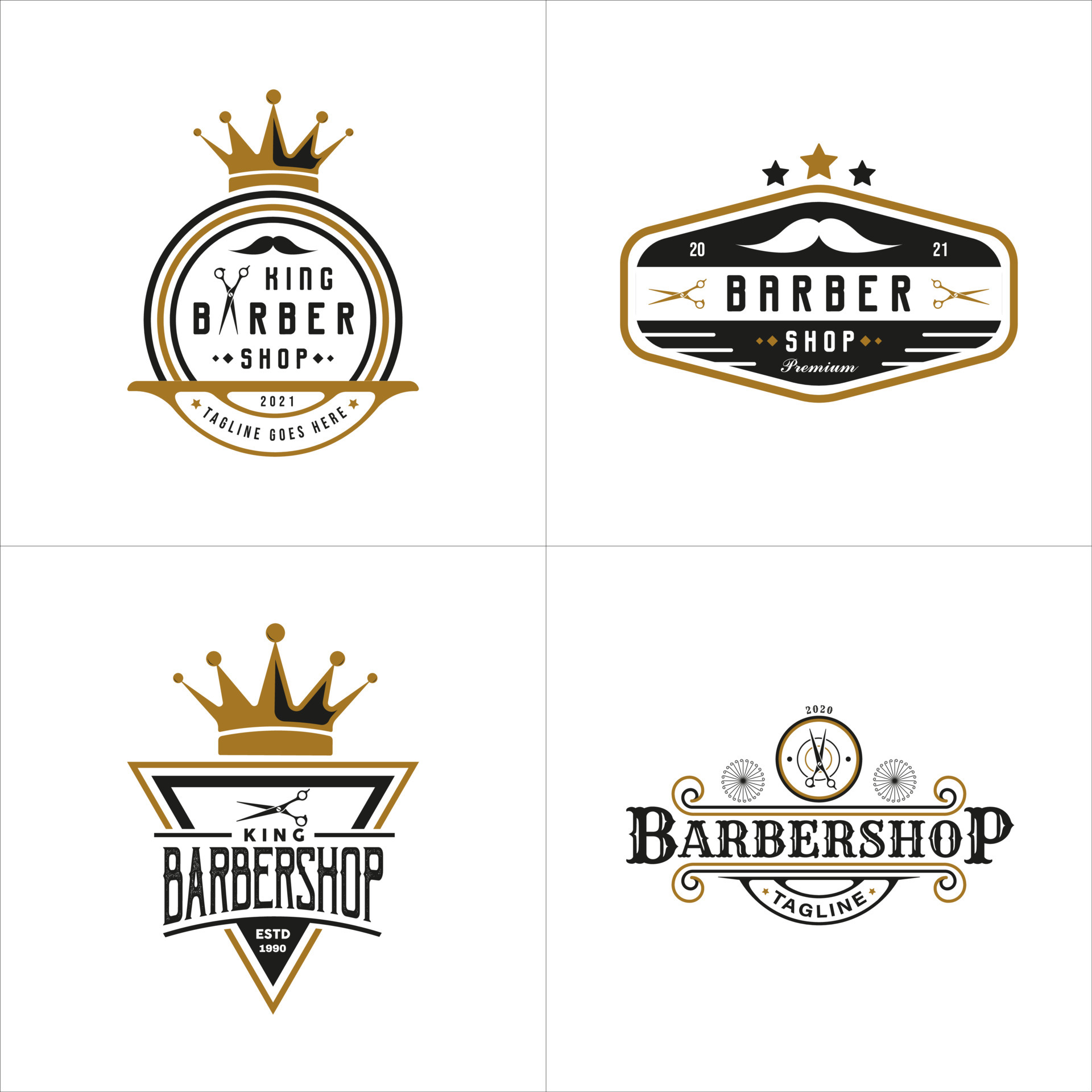 Premium Vector  Barber shop logo design template