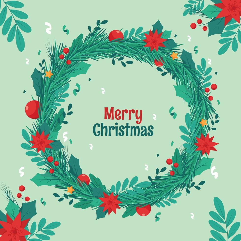 Christmas Wreath Background vector