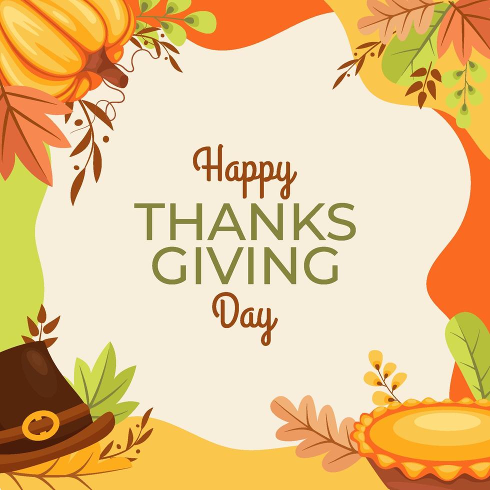 Happy Thanksgiving Day Floral Background vector