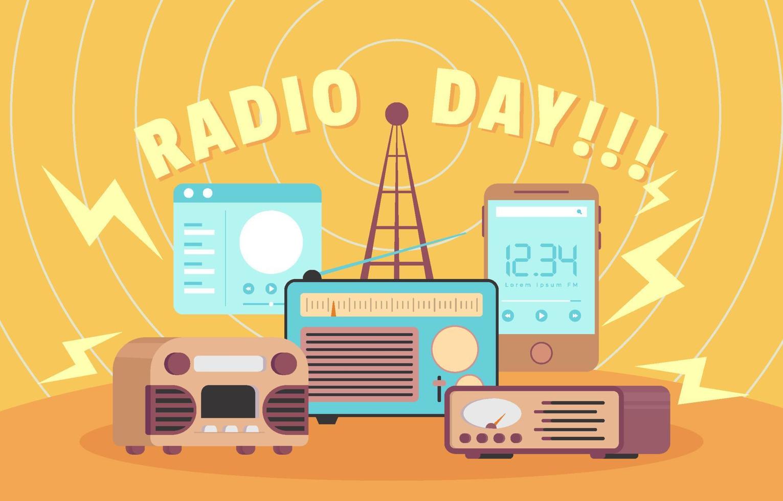 World Radio Day Background vector