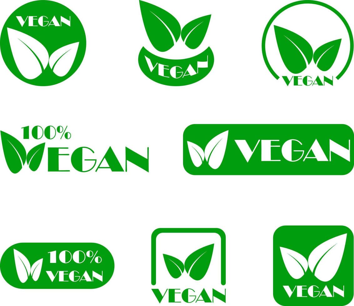 icono, imagen y logotipo vegano vector