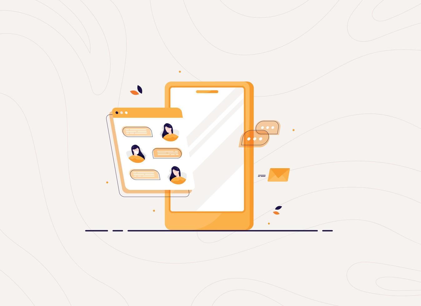 Online correspondence in social networks via mobile phone vector