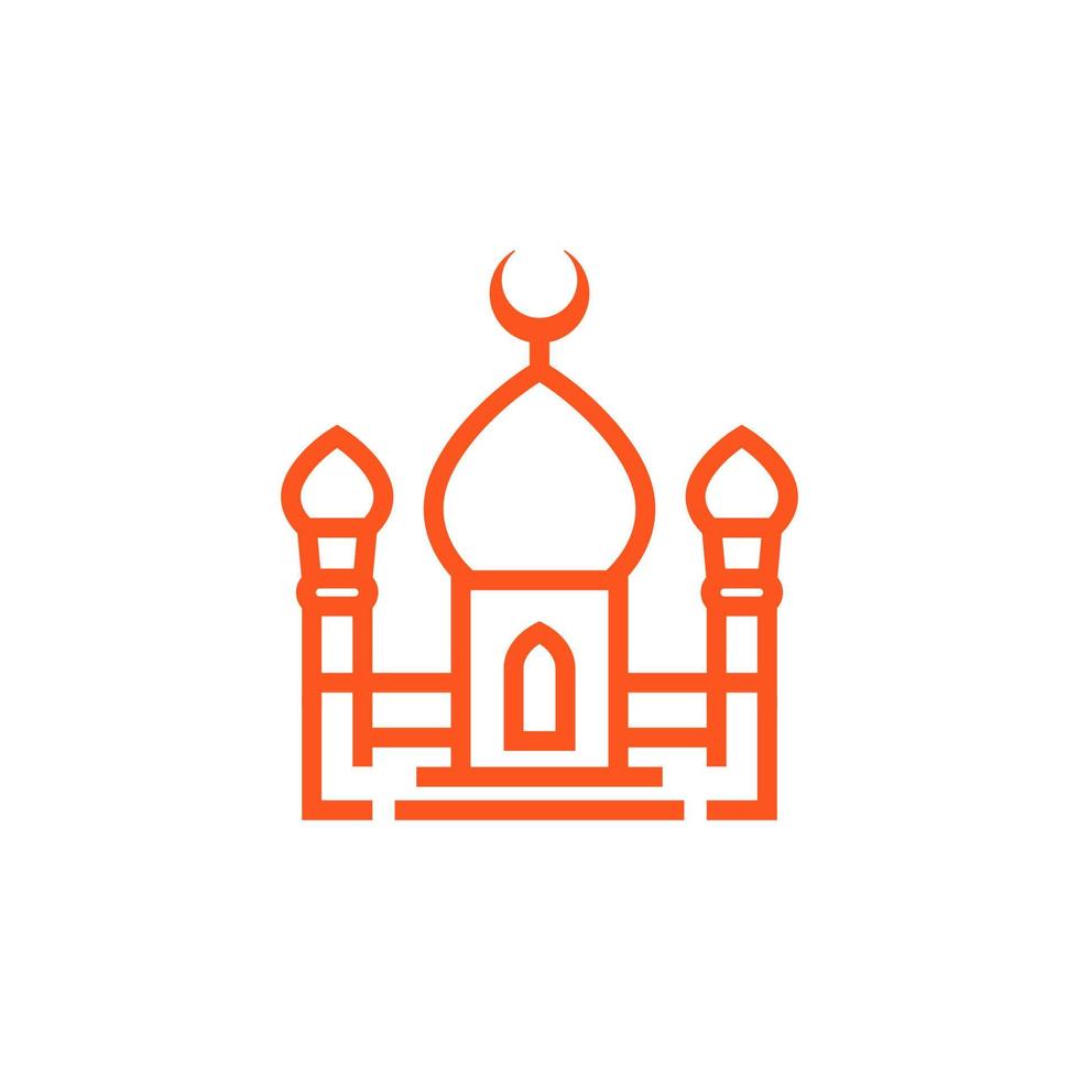 icono de mezquita en estilo lineal vector