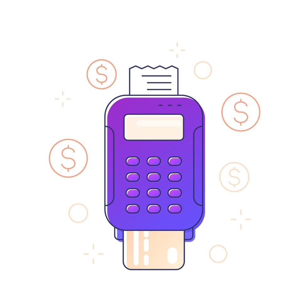 icono de pago terminal pos, vector