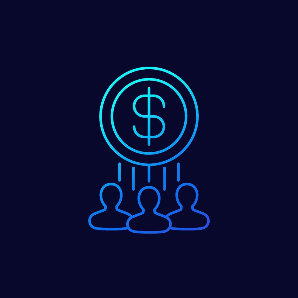 stakeholders line icon on dark vector
