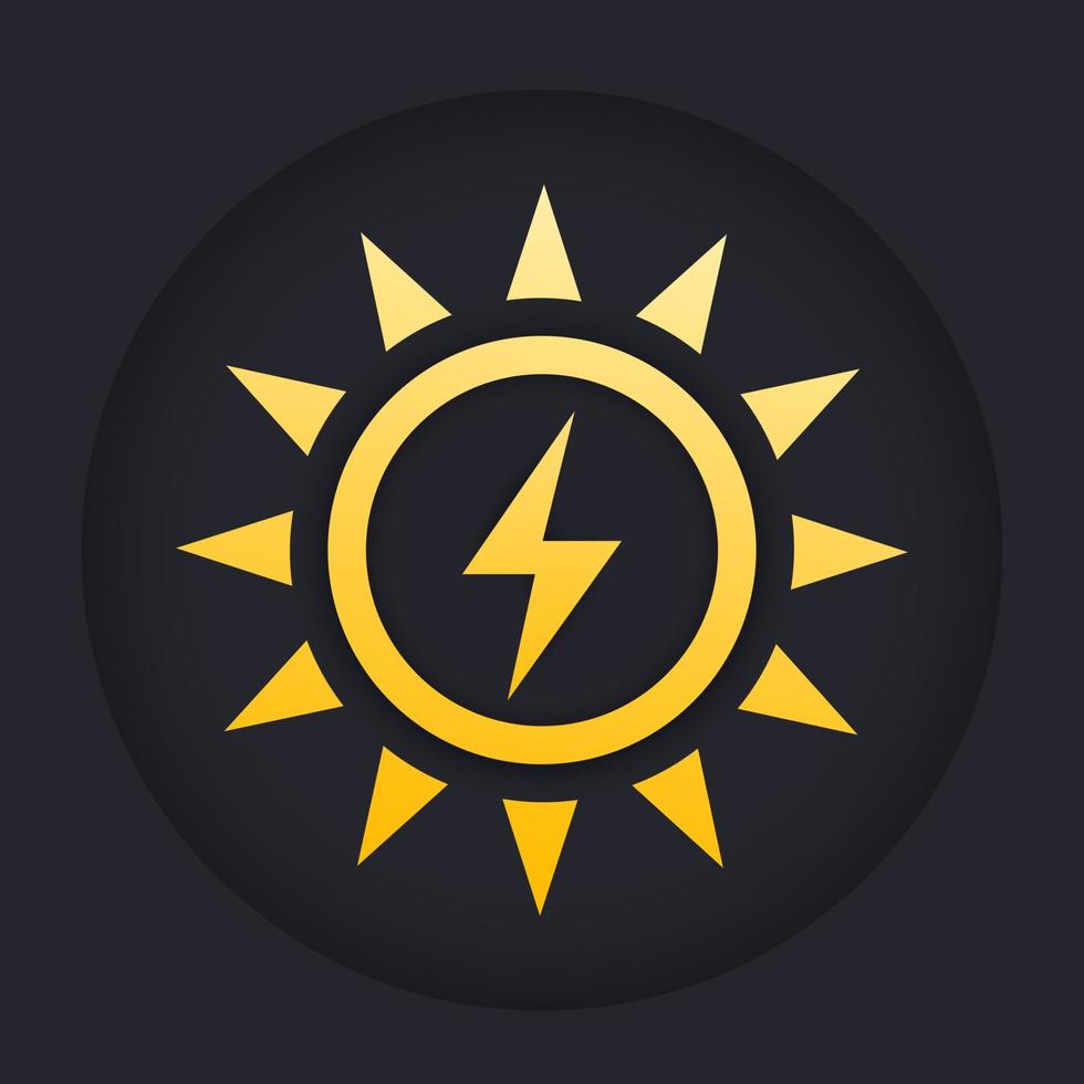 solar energy icon, vector sign