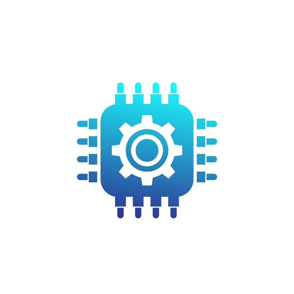 technology vector icon, chipset and gear