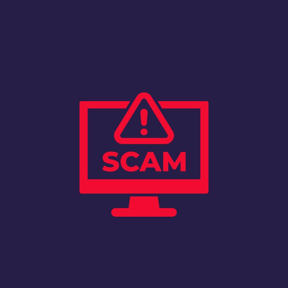 Scam alert icon vector