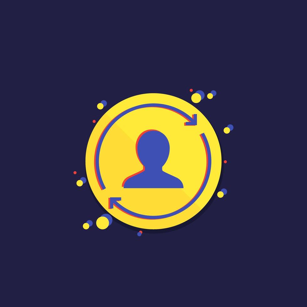 customer retention, returning clients vector icon